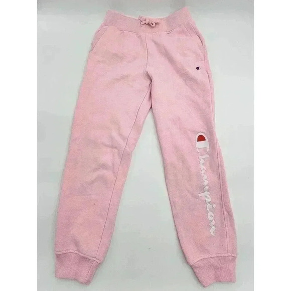 Champion Girl's Size M Pink Logo Sweats - Picture 1 of 6